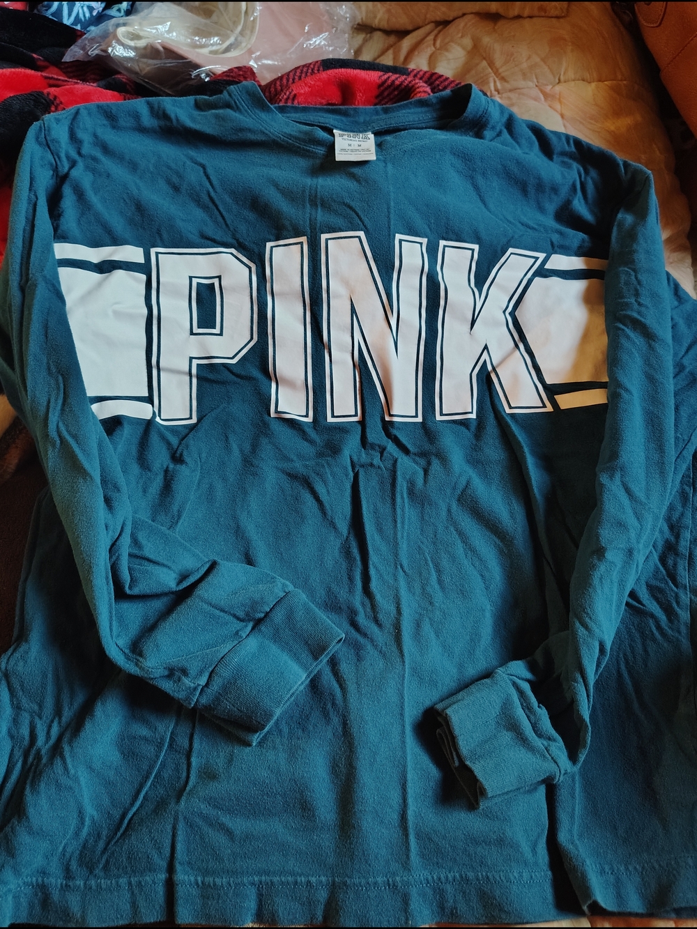 Victoria's Secret PINK Teal Crewneck Tee